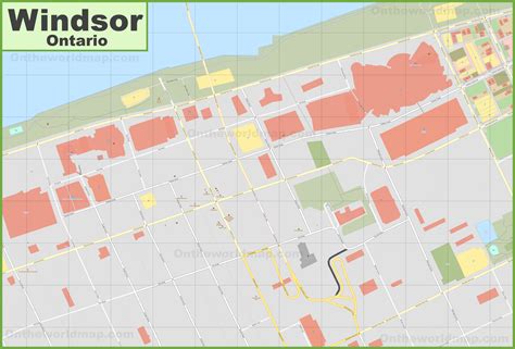 Windsor downtown map - Ontheworldmap.com