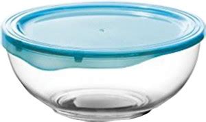 TREO Glass Storage Bowl Borosilicate Rim Plus Color Lid Price in India ...