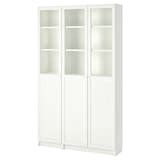 BILLY / OXBERG bookcase with panel/glass doors, white/glass, 120x30x202 ...