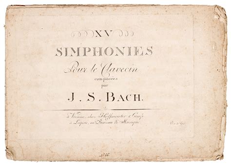 J.S. Bach. First and early editions of the 2- & 3-part Inventions and other keyboard works, 1801 ...