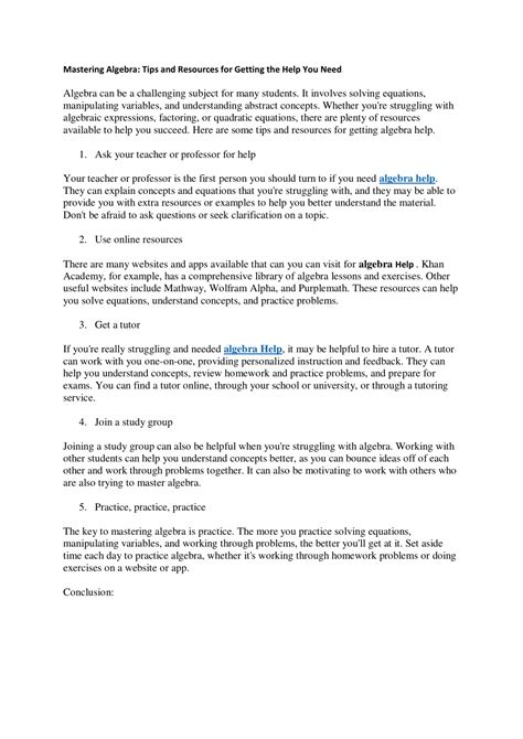 Image result for Math Help Algebra