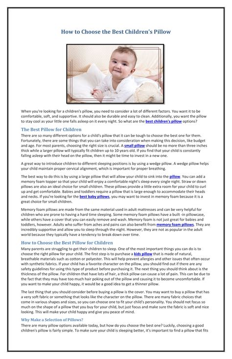 PPT - How to Choose the Best Children's Pillow PowerPoint Presentation ...