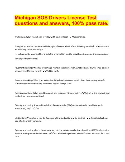 Michigan Driver's License Test 的图像结果