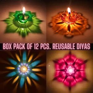 Rufous GlowSphere 3D Diya/WIth 12 multicolore diya/12wick Plastic (Pack ...