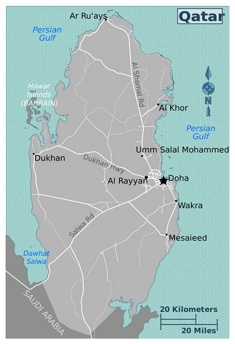 Large detailed map of Qatar | Qatar | Asia | Mapsland | Maps of the World