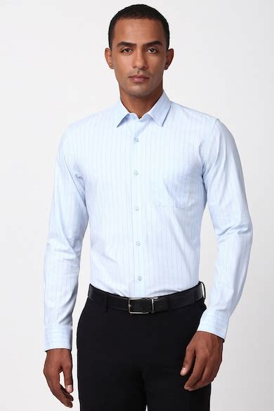 Buy Men Blue Slim Fit Full Sleeves Formal Shirt Online - 39672222 ...