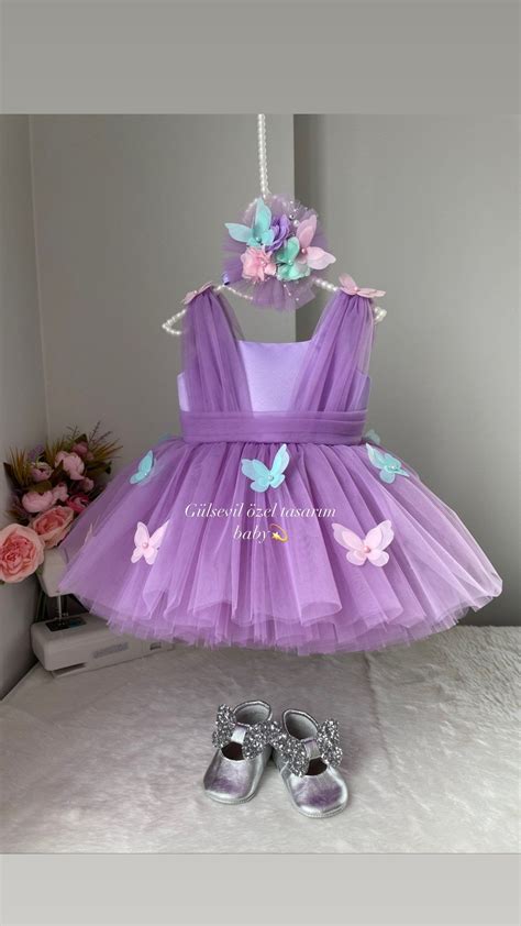 Purple Dress, Butterfly Detailed Dress ,baby Girl Dress Special ...