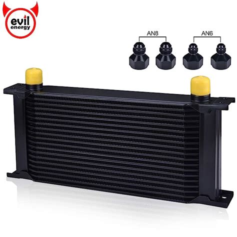 Buy EVIL ENERGY 19 Row AN10-10AN Stacked Plate Oil Cooler 6AN 8AN ...