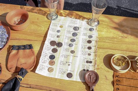 Put on a display of money changers from the ancient world for a display ...