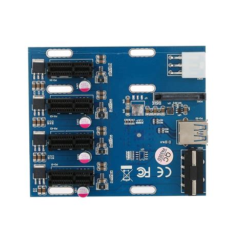 PCI-E 1X Expansion Kit 1 to 4 Slots Switch Multiplier Hub Riser Card A ...