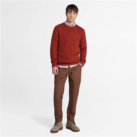 Rib-knit Raglan Jumper for Men in Red