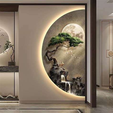 3D Wall Art Decor, Wall Sculptures Wall Hanging Art with LED Light, 3D ...