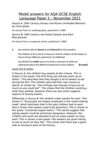 Image result for Model Answer Language Paper 2 Question 5 Article