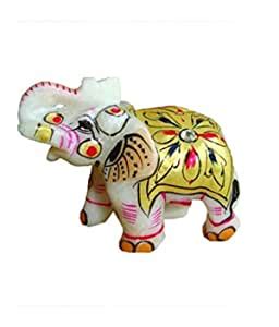 Buy White Marble Elephant 2 inch Home Decorative Item Online at Low ...