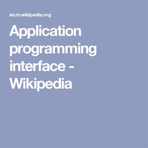 Application Programming Interface Wikipedia 的图像结果