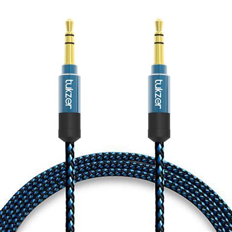 Tukzer TUK_TIZ_4 Nylon Braided 3.5mm Aux Audio Cable (Blue-Black ...