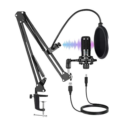 ZHIZUKA USB Studio Recording Condenser Microphone with Adjustable Boom ...