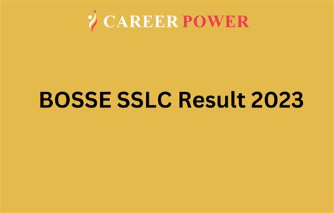 BOSSE Sikkim 10th Result 2023, Sikkim Board SSLC Result