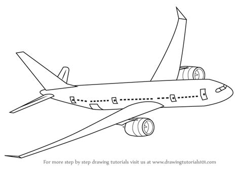 Learn How to Draw Flying Boeing Aeroplane (Airplanes) Step by Step ...