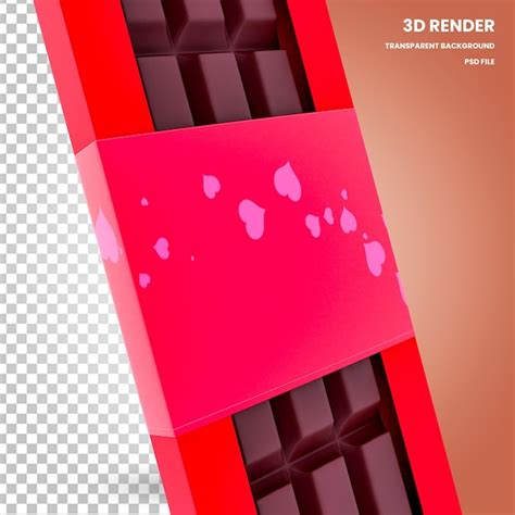 3d chocolate boxes render valentine's elements | Premium PSD