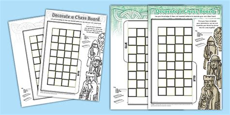 👉 Decorate Your Own Chess Board Worksheet (teacher made)