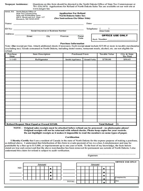 2007-2026 Form ND Sales Tax Canadian Residents Request for Tax Refund ...