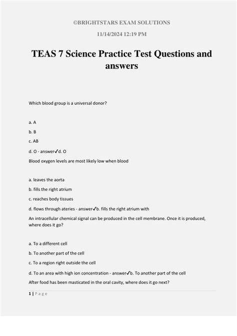 Image result for Teas Science Practice