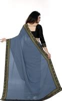 Buy sadika Embroidered, Woven Daily Wear Georgette, Chiffon Grey Sarees ...