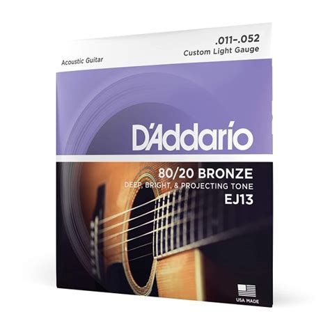 D'Addario EJ13 Custom Light 80/20 Bronze Acoustic Strings - .011-.052