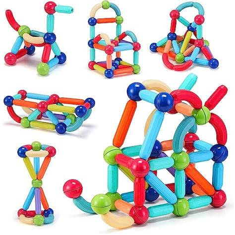 Magnetic Sticks 32 pcs Building Blocks for Kids- Magnetic Toys for Kids ...