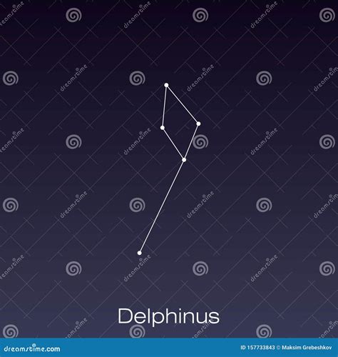 Delphinus Constellation. Starry Night Sky. Cluster Of Stars, Galaxy ...