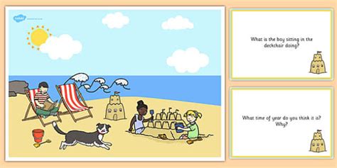 Seaside Scene and Question Cards