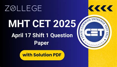MHT CET 2025 April 17 Shift 1 Question Paper with Solutions Pdf