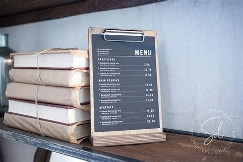 Buy Wooden Table Menu Stand with Clip - Wood Sign Holder Standing ...