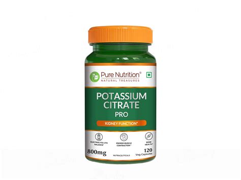 Buy Pure Nutrition Potassium Citrate Pro 800mg Veg Capsule Online at ...