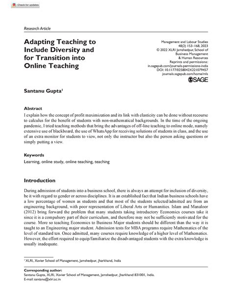 Gupta 2022 adapting teaching to include diversity and for transition ...