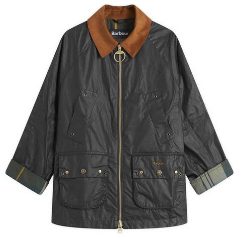 Barbour Women's Raelynn Wax Jacket in Black/Ancient Tartan Barbour