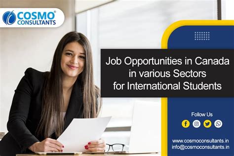 Job Opportunities in Canada in various Sectors for International Students