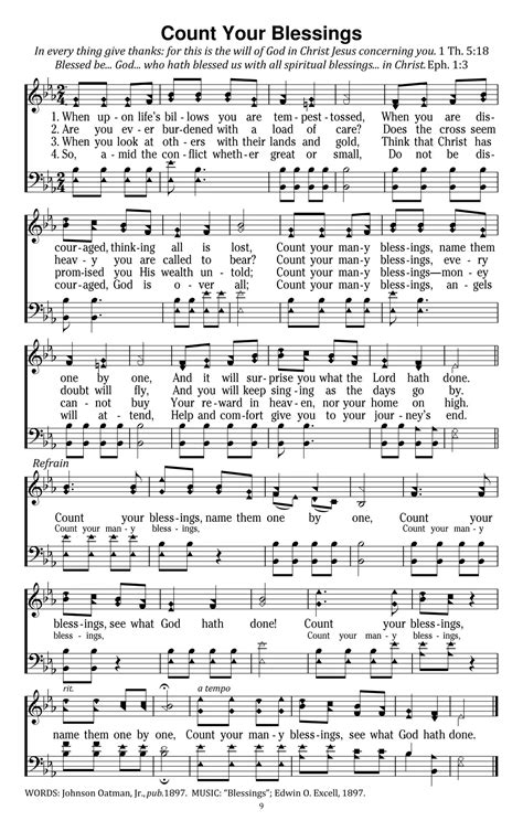 Count Your Blessings [high resolution (1575×2475) from hymnary.org ...