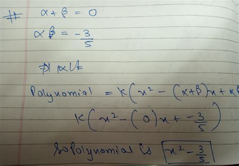 find the quadratic polynomial the sum and the product of whose zeros ...