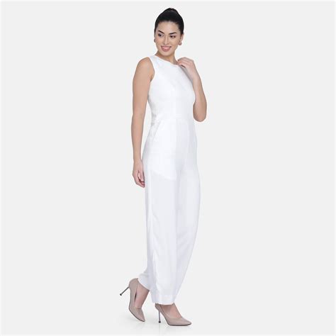 Ladies Office Poly Crepe Lined Jumpsuit - White – The Ambition Collective