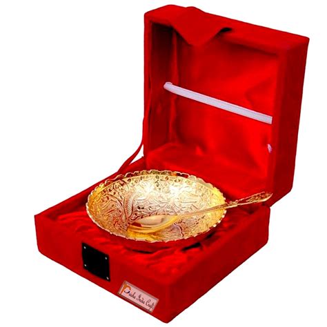 Buy Prisha India Craft Silver Gold Plated on Brass Designer Dry-Fruit ...