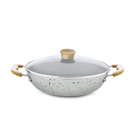 Buy NIRLEP Joy Series 24cm Kadhai with Glass Lid|Granite Finish Non ...