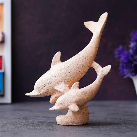 Set of 2 Dolphin Statues Animal Figurine Decorative Showpiece – eCraftIndia