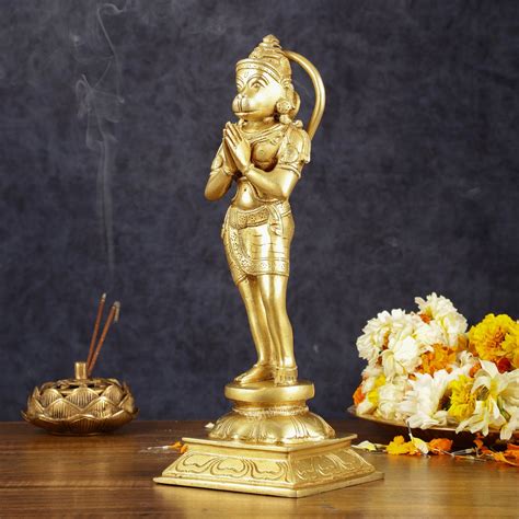 Buy Brass Hanuman in Namaskaram anjali Mudra Statue 12 inch – Budhshiv.com
