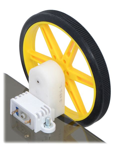 120:1 Mini Plastic Gearmotor HP, Offset 3mm D-Shaft Output, Extended ...