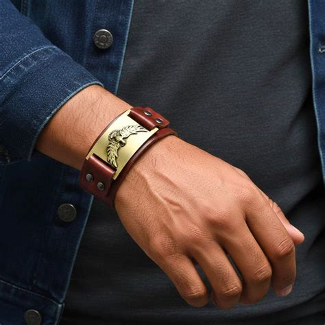 Buy Now Premium Leather Bracelet - FIRESTORM PHOENIX BAND - Bronze ...