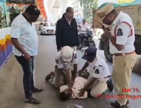 Hyderabad Traffic Cops Revive Collapsed Pedestrian – Hyderabad Mail