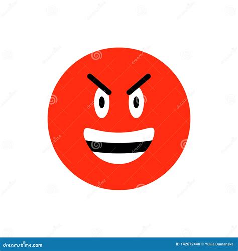 Angry Face Emoji Icon. Funny Emoticon Circle Symbol. Angry, Devil And Sarcastic Face. For Mobile ...