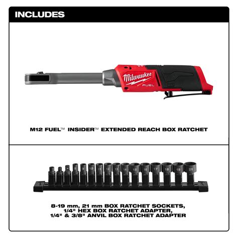 M12 FUEL™ INSIDER™ Extended Reach Box Ratchet | Milwaukee Tool